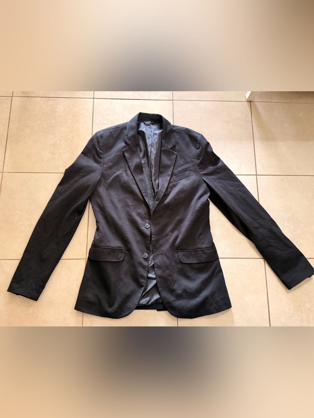 Zara Men's Black Two-Button Sport Coat Blazer